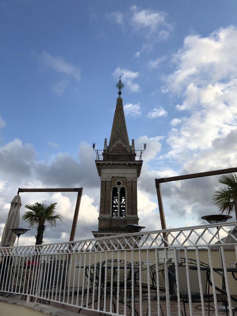 Awesome steeple view from Hotel Raphael